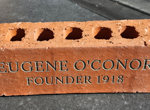 Engraved brick